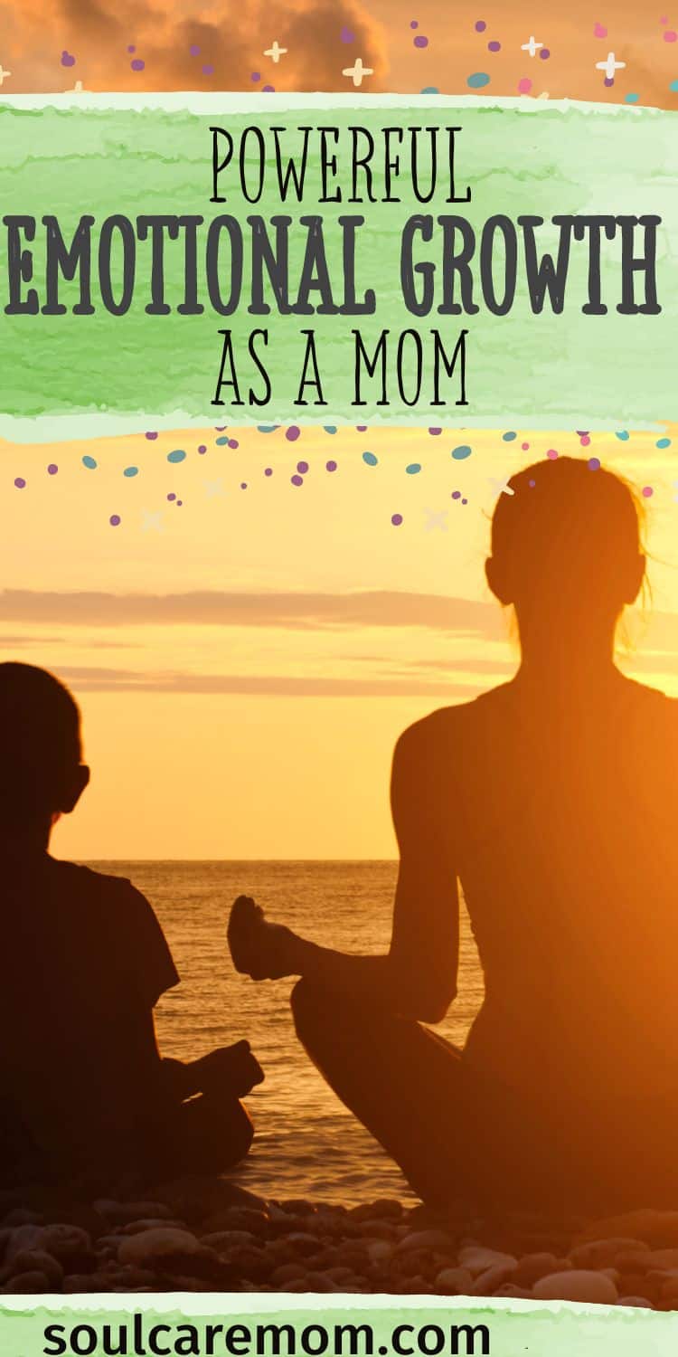 Emotional Growth for Moms - mom and child meditating at sunrise