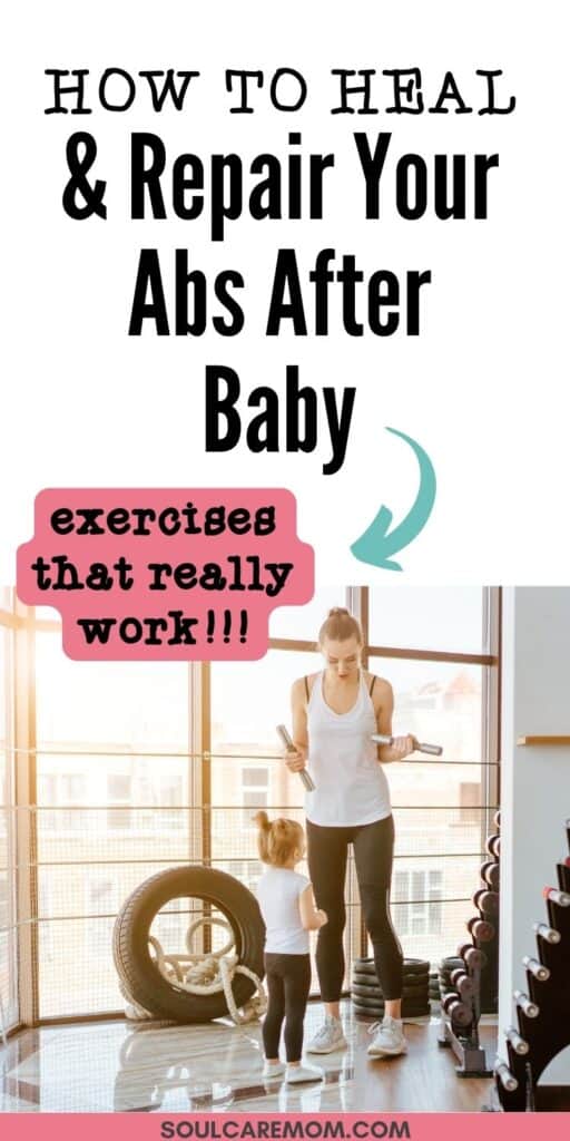 How to heal and repair ab separation after pregnancy - woman exercising with toddler