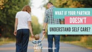 parents holding toddlers hand and walking outdoors - What if your partner doesn't understand self care? - Soul Care Mom Podcast Episode